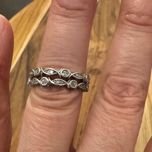 Elegant 925 Silver & Diamond Stacked Rings